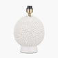Wrenley Cream Ceramic Sea Urchin Table Lamp Base with Winston 40cm Taupe Handloom Tapered Lampshade