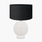 Wrenley Cream Ceramic Sea Urchin Table Lamp Base with Harry 35cm Black Cotton Mix Cylinder Lampshade