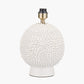 Wrenley Cream Ceramic Sea Urchin Table Lamp Base with Henry 35cm Taupe Handloom Cylinder Lampshade