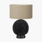 Wrenley Black Ceramic Sea Urchin Table Lamp Base with Henry 35cm Taupe Handloom Cylinder Lampshade