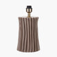 Devony Taupe Pleated Ceramic Table Lamp Base with Lino 35cm White Self Lined Linen Cylinder Lampshade