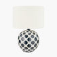 Larisa Black Polka Dot Ceramic Table Lamp Base with Rouen 35cm White Boucle Cylinder Lampshade