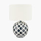 Larisa Black Polka Dot Ceramic Table Lamp Base with Rouen 35cm White Boucle Cylinder Lampshade