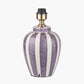 Priscilla Lilac Stripped Ceramic Table Lamp Base