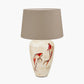 Emerayn Koi Natural Ceramic Table Lamp Base with Winston 40cm Taupe Handloom Tapered Lampshade