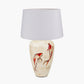 Emerayn Koi Natural Ceramic Table Lamp Base with Winston 40cm White Handloom Tapered Lampshade