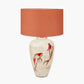 Emerayn Koi Natural Ceramic Table Lamp Base with Henry 40cm Tobacco Handloom Cylinder Lampshade