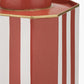 Raya Cinnamon and White Hand Painted Metal Table Lamp Base with Lino 40cm Cinnamon Self Lined Linen Cylinder Lampshade