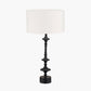 Emilio Matt Black Candlestick Table Lamp Base with Henry 35cm White Handloom Cylinder Lampshade