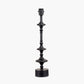 Emilio Matt Black Candlestick Table Lamp Base with Izara 35cm Cinnamon Ikat Patterned Mushroom Pleat Tapered Lampshade
