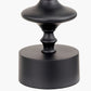 Emilio Matt Black Candlestick Table Lamp Base with Izara 35cm Cinnamon Ikat Patterned Mushroom Pleat Tapered Lampshade