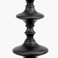 Emilio Matt Black Candlestick Table Lamp Base with Izara 35cm Lilac Ikat Patterned Mushroom Pleat Tapered Lampshade
