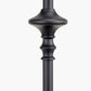 Emilio Matt Black Candlestick Table Lamp Base with Izara 35cm Lilac Ikat Patterned Mushroom Pleat Tapered Lampshade