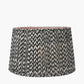 Benio Matt Black Metal Spherical Table Lamp Base with Vienna 35cm Black Chevron Mushroom Pleat Lampshade