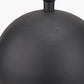 Benio Matt Black Metal Spherical Table Lamp Base with Vienna 35cm Taupe Chevron Mushroom Pleat Lampshade