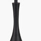 Llora Matt Black Metal Curved Table Lamp Base with Lars 35cm Ocean Blue Ikat Patterned Cylinder Lampshade