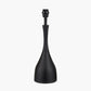 Llora Matt Black Metal Curved Table Lamp Base with Lars 35cm Racing Green Ikat Patterned Cylinder Lampshade