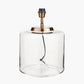 Josie Clear Glass and Antique Brass Metal Large Table Lamp Base with Edward 45cm Natural Linen Cylinder Lampshade