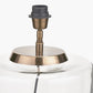Josie Clear Glass and Antique Brass Metal Large Table Lamp Base with Edward 45cm Natural Linen Cylinder Lampshade