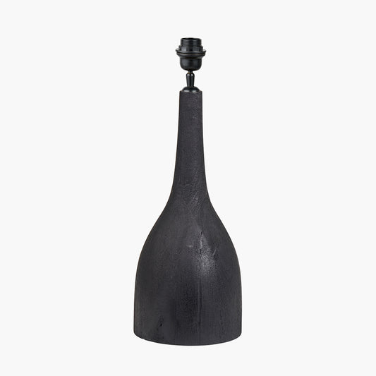 Corella Black Mango Wood Curved Table Lamp Base with Izara 40cm Lilac Ikat Patterned Mushroom Pleat Tapered Lampshade