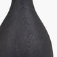Corella Black Mango Wood Curved Table Lamp Base with Izara 40cm Red Ikat Patterned Mushroom Pleat Tapered Lampshade