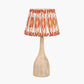 Corella Natural Mango Wood Curved Table Lamp Base with Izara 40cm Cinnamon Ikat Patterned Mushroom Pleat Tapered Lampshade