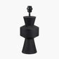 Koa Black Mango Wood Contemporary Table Lamp Base with Lino 35cm Black Self Lined Linen Cylinder Lampshade