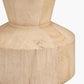 Koa Natural Mango Wood Contemporary Table Lamp Base with Lino 35cm White Self Lined Linen Cylinder Lampshade