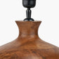 Kiah Brown Oiled Finish Mango Wood Round Table Lamp Base with Lino 40cm Black Self Lined Linen Cylinder Lampshade