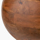 Kiah Brown Oiled Finish Mango Wood Round Table Lamp Base with Lino 40cm Black Self Lined Linen Cylinder Lampshade