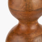 Nyari Brown Oiled Finish Mango Wood 3 Ball Design Table Lamp Base with Izara 40cm Red Ikat Patterned Mushroom Pleat Tapered Lampshade