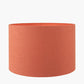 Ciara Clear Glass and Antique Bronze Metal Table Lamp Base with Lino 35cm Cinnamon Self Lined Linen Cylinder Lampshade