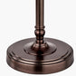 Piero Antique Bronze Metal Candlestick Table Lamp Base with Vienna 35cm Red Chevron Mushroom Pleat Lampshade
