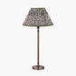 Piero Antique Bronze Metal Candlestick Table Lamp Base with Ornella 35cm Green Floral Design Mushroom Pleat Empire Lamp Shade