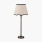 Piero Antique Bronze Metal Candlestick Table Lamp Base with Tabitha 35cm Cream Jute Scalloped Edge Tapered Lamp Shade with Contrast Binding