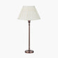 Piero Antique Bronze Metal Candlestick Table Lamp Base with Garbo 35cm Cream Silk Mix Pinch Pleat Tapered Lampshade