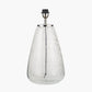 Elysia Bubble Glass and Silver Metal Table Lamp Base with Lino 40cm Grey Self Lined Linen Cylinder Lampshade