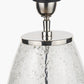 Elysia Bubble Glass and Silver Metal Table Lamp Base with Lino 40cm Grey Self Lined Linen Cylinder Lampshade