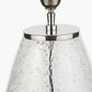 Elysia Bubble Glass and Silver Metal Table Lamp Base with Lino 40cm White Self Lined Linen Cylinder Lampshade
