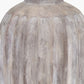 Ambrosia Natural Grooved Stoneware Table Lamp Base with Vienna 35cm Forest Green Chevron Mushroom Pleat Lampshade