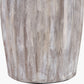 Ambrosia Natural Grooved Stoneware Table Lamp Base with Lino 35cm White Self Lined Linen Cylinder Lampshade