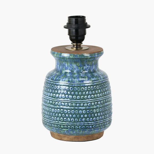 Theano Dot Design Blue Glaze Table Lamp Base