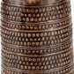 Theano Dot Design Brown Glaze Tall Table Lamp Base with Lys 35cm White Self Lined Linen Tapered Lampshade