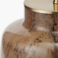 Cerdanya Brown and Beige Glass Table Lamp Base with Henry 35cm Taupe Handloom Cylinder Lampshade
