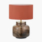 Cerdanya Brown and Beige Glass Table Lamp Base with Henry 35cm Tobacco Handloom Cylinder Lampshade