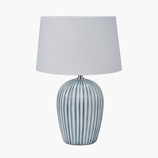 Cannes Blue and White Stripe Ceramic Table Lamp
