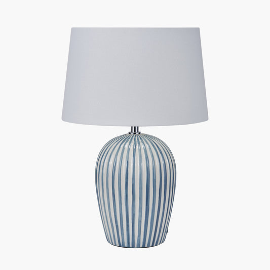 Cannes Blue and White Stripe Ceramic Table Lamp