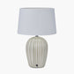 Cannes Sage and White Stripe Ceramic Table Lamp