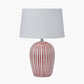 Cannes Mulberry and White Stripe Ceramic Table Lamp