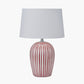Cannes Mulberry and White Stripe Ceramic Table Lamp